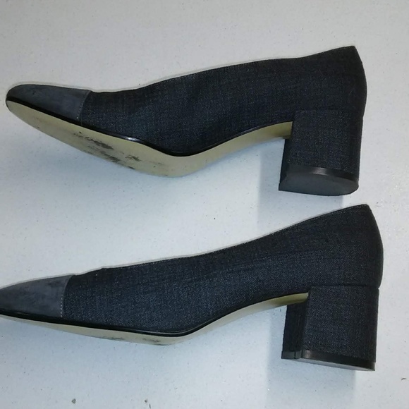 Silvio Paticelli Women Gray Fabric Suede Shoe Chunky Heel Size 10 - Picture 7 of 8